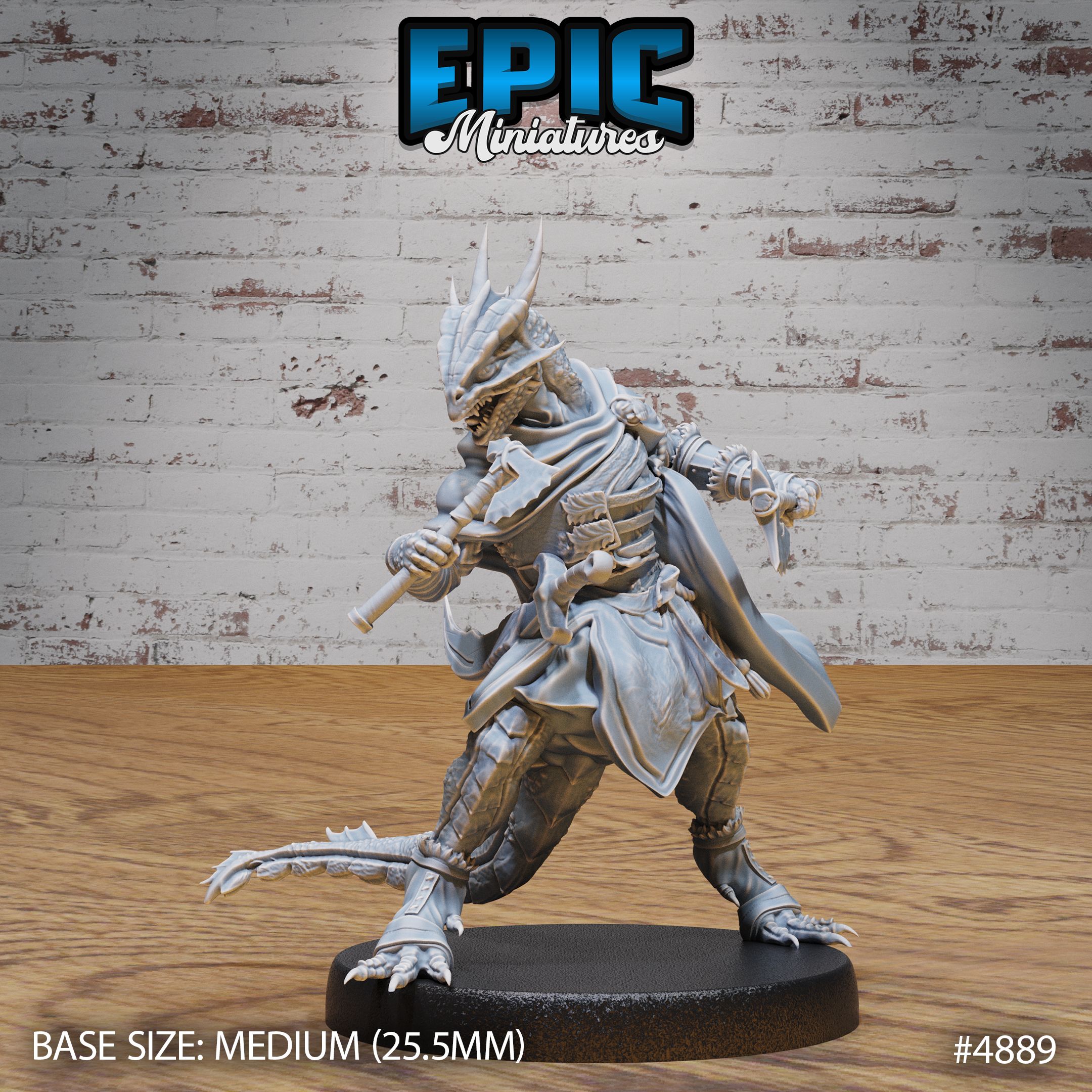 Half-Dragon Adventurer Axes / Dragon Lizard Hybrid Beast / Ancient Dragonborn Folk / Reptile Monster Tribe / Humanoid Drake Fighter / Draconic Guard Creature / Magical Warrior / Evil Fighter Encounter